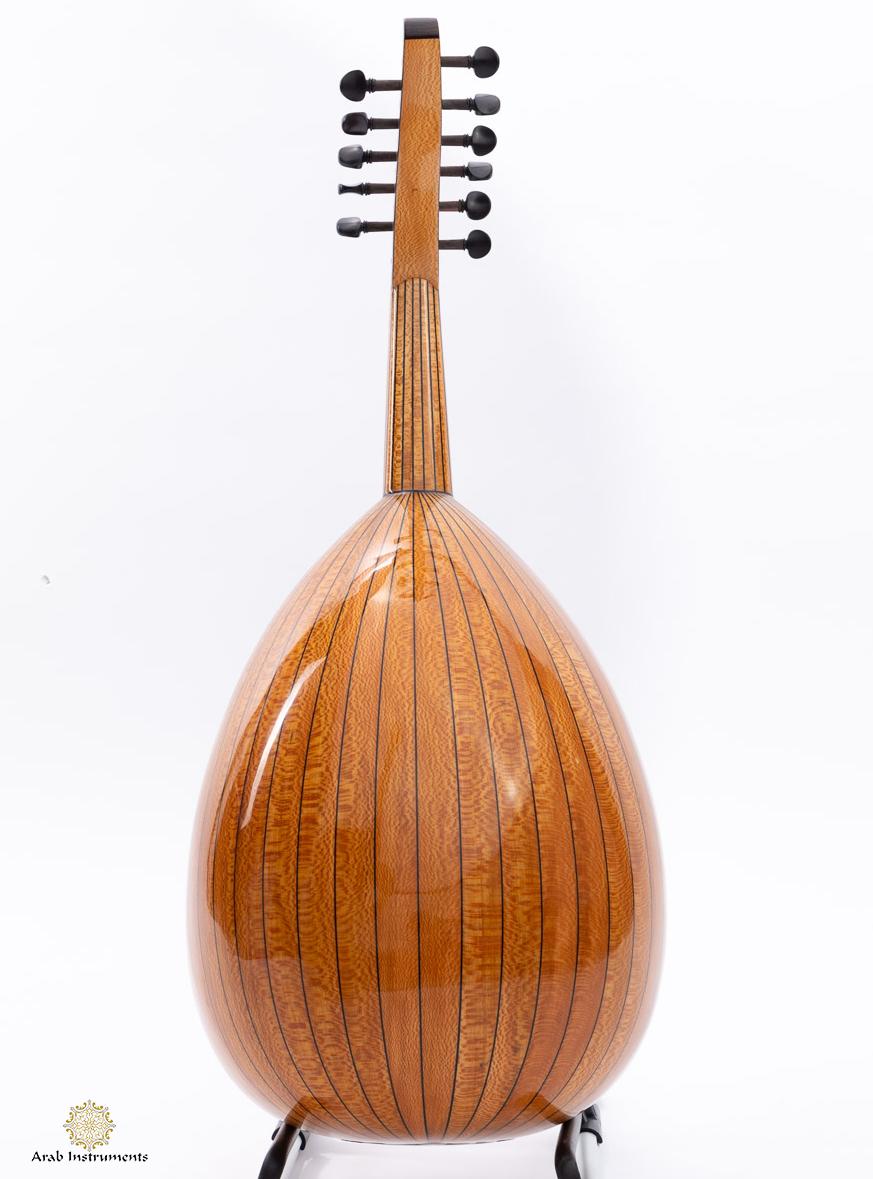 Turkish Acoustic Oud Flame Plane Wood #D1147