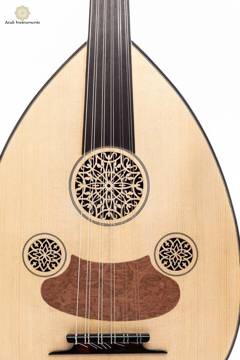 Turkish Acoustic Oud Flame Plane Wood #D1147