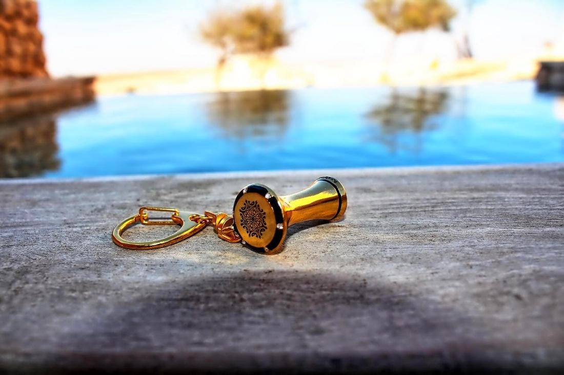 Miniature Metal Darbuka / Doumbek Key Chain Gold 2 Pcs #101