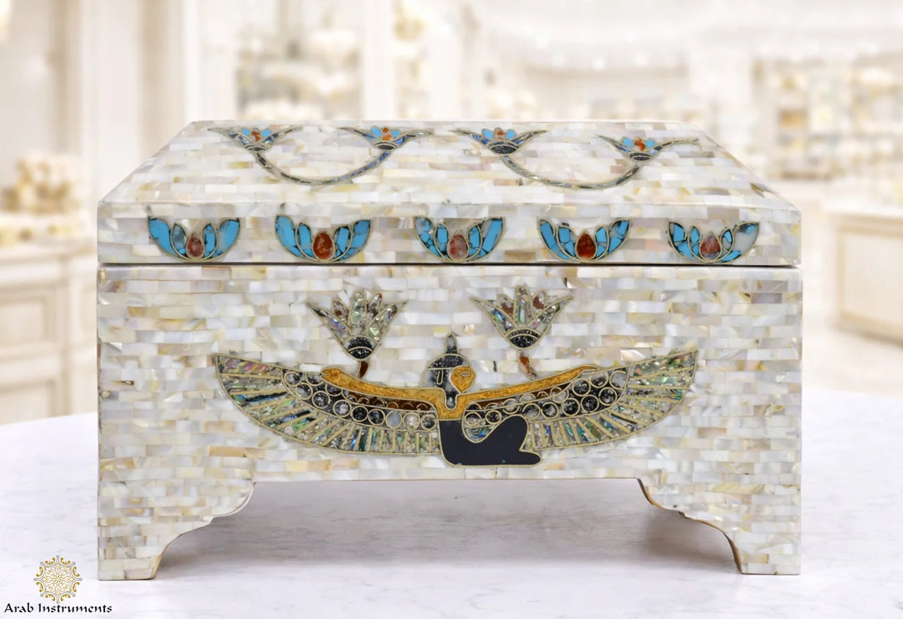 Egyptian Mother-of-Pearl Jewelry Box – Handmade Heritage Art #B741