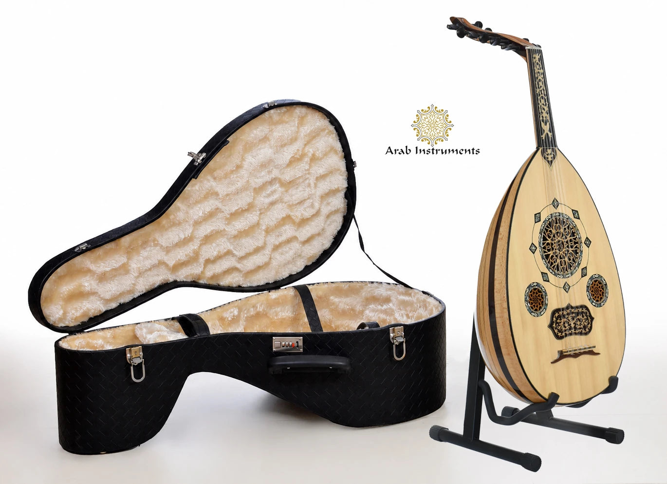 Mourad ELTurky handmade Egyptian oud with decorated fingerboard and venga wood bowl