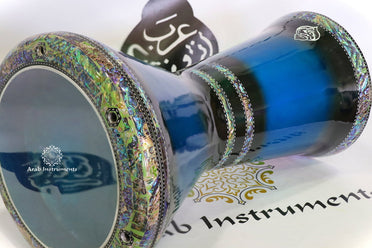 Sombaty Plus Blue Flame – Handmade Darbuka Drum with Abalone Inlay