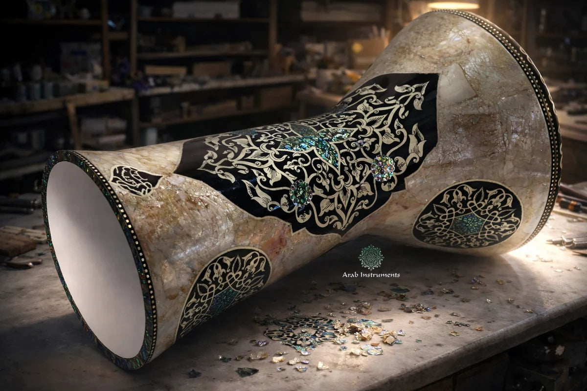 mother of pearl darbuka drum