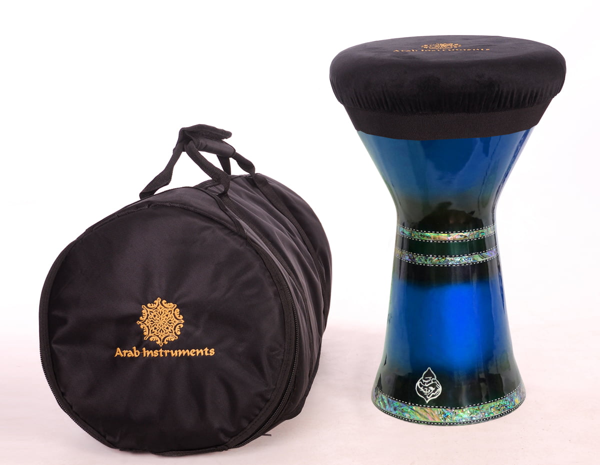 Sombaty Plus Blue Flame – Handmade Darbuka Drum with Abalone Inlay