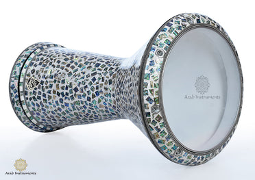 Al Malika White Edition – Mother of Pearl Dohola Darbuka Drum