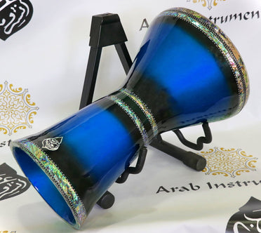 Sombaty Plus Blue Flame – Handmade Darbuka Drum with Abalone Inlay