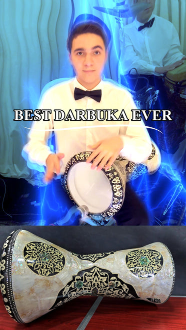 Handcrafted Darbuka Instrument – White Pearl Sombaty Plus Doumbek