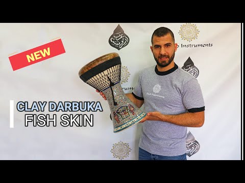 Ceramic Darbuka With Fish Skin Unique Armenian Art #4444