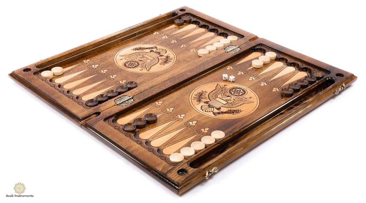 Hand Carved Premium Backgammon 100$ Bill #AI11231