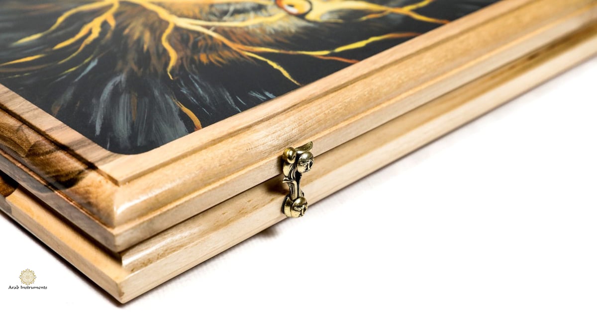 Hand Carved Luxury Backgammon The Lion Epoxy #AI12638lion