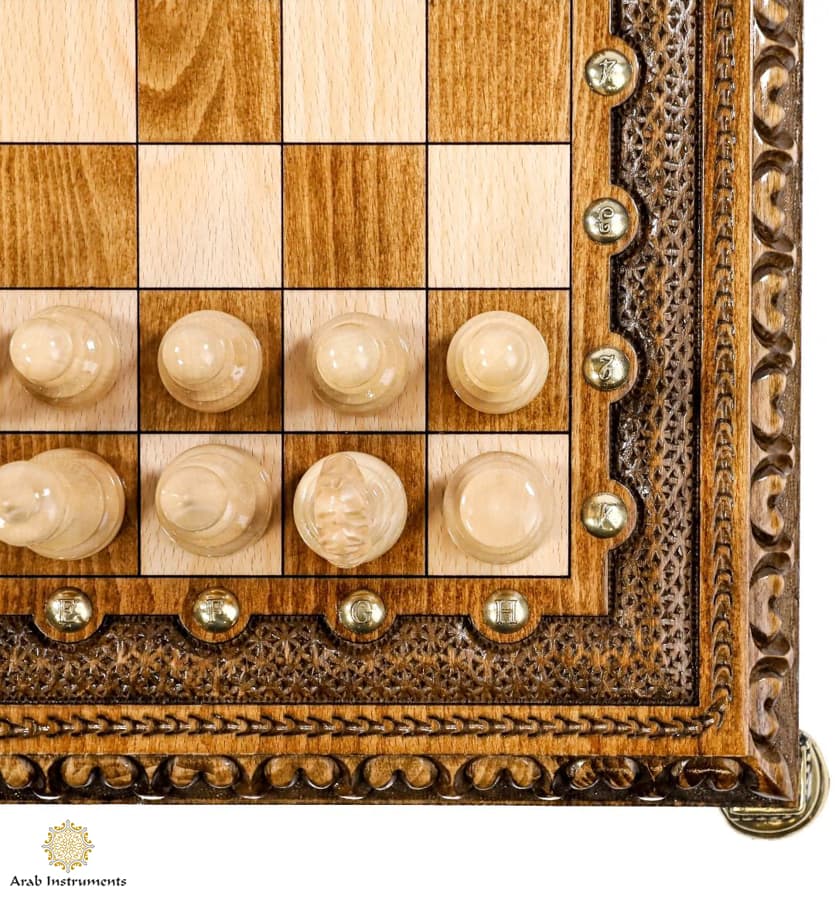 Hand Carved Square Premium Chess & Bronze Legs  #AI21712