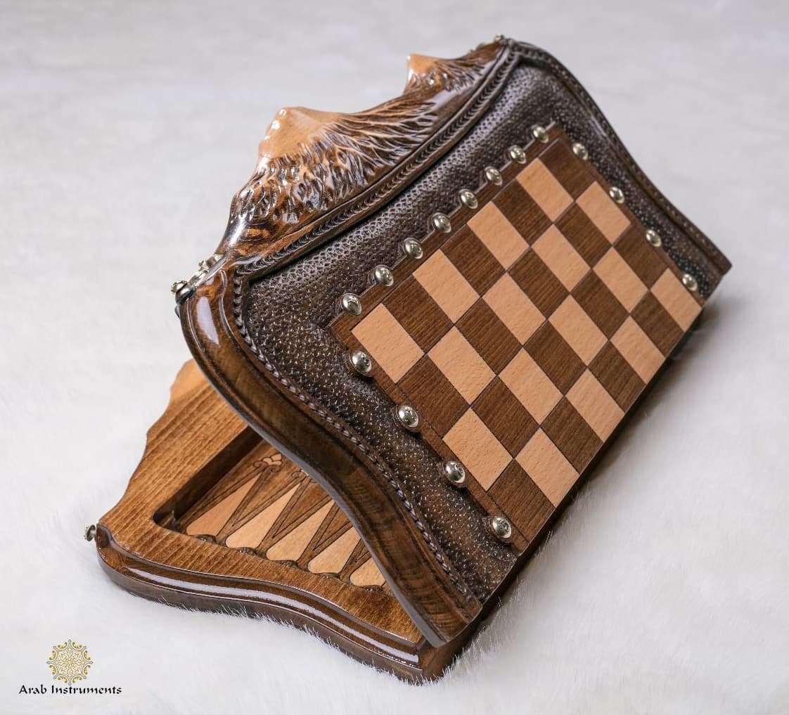 Hand Carved Premium Chess / Backgammon Royalty Mount Ararat #AI31121