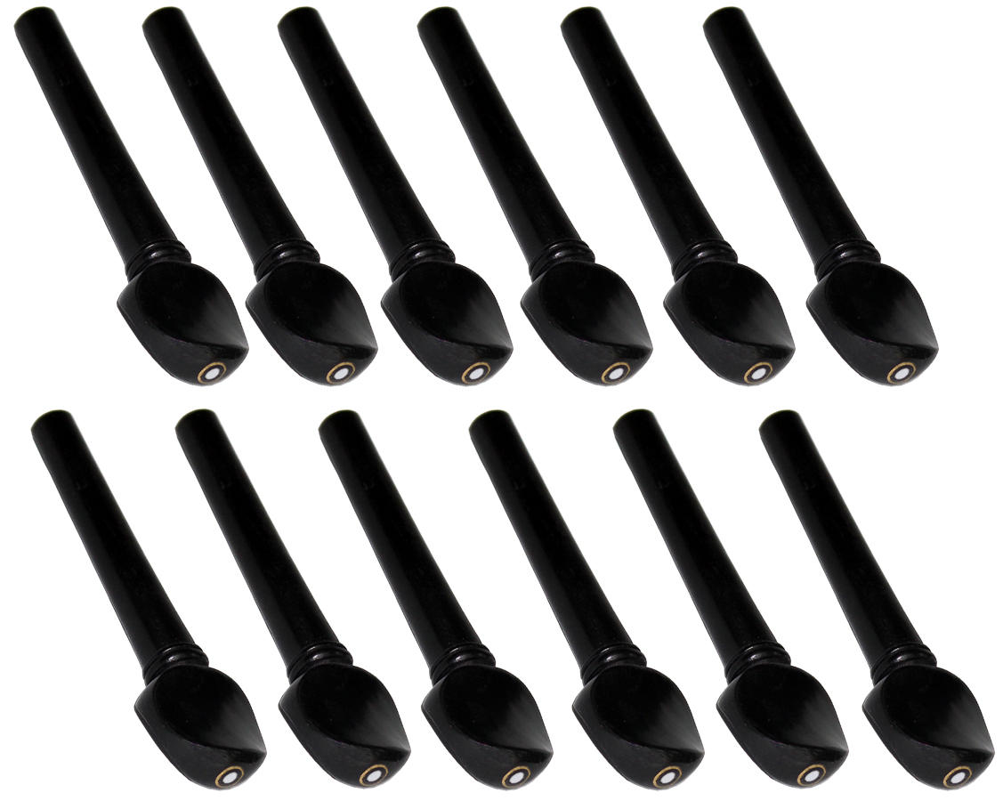 Set of 12 Professional Ebony Pegs for Oud