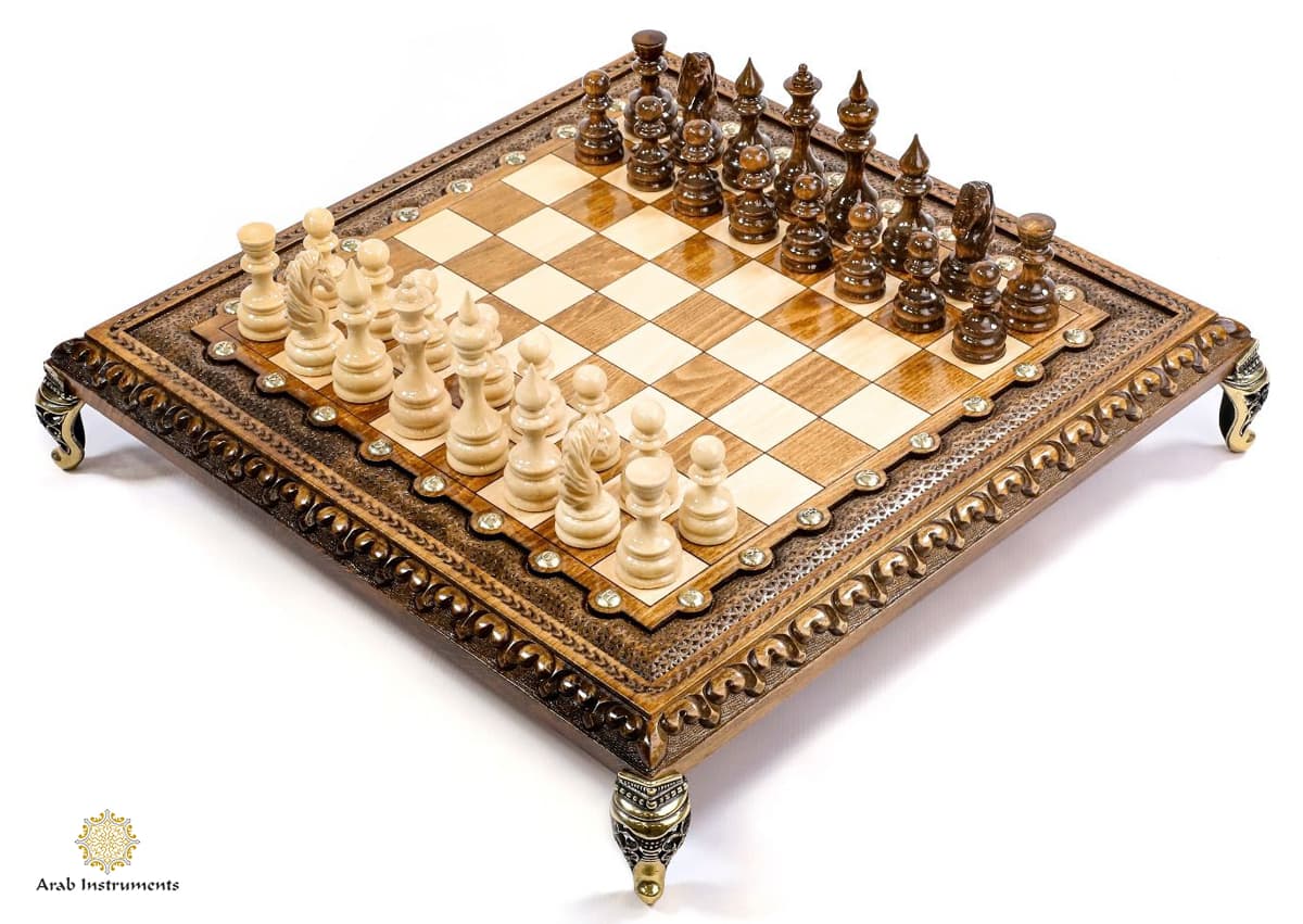 buy premium chess board with bronze legs
