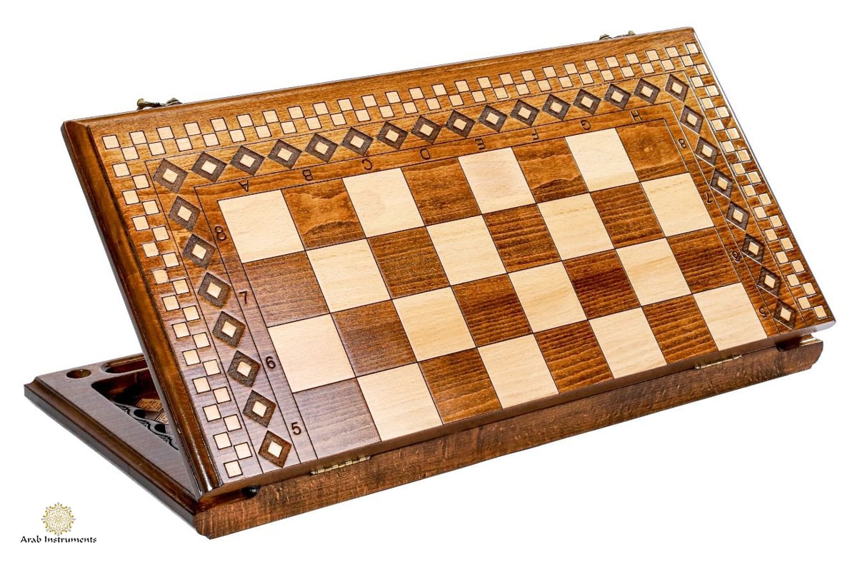 Hand Carved Premium Chess / Backgammon Ornamental Carpet #AI31253