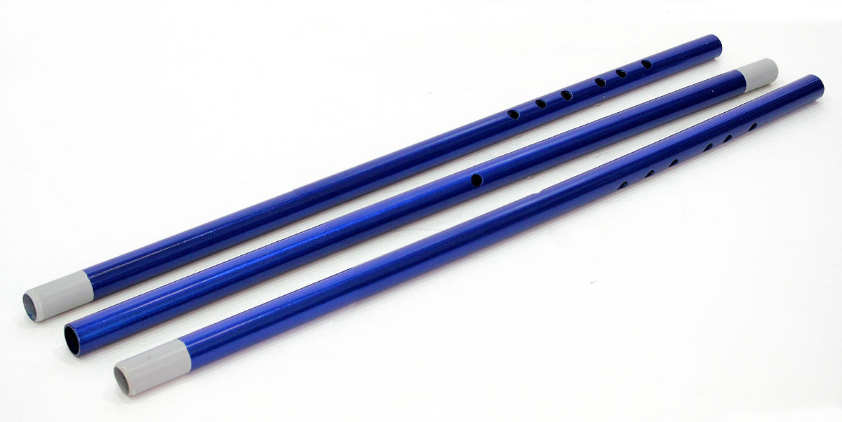 (Tuning Supurde, Re Bayat D)  Arab Instruments Professional Plastic Ney 23.58" Blue