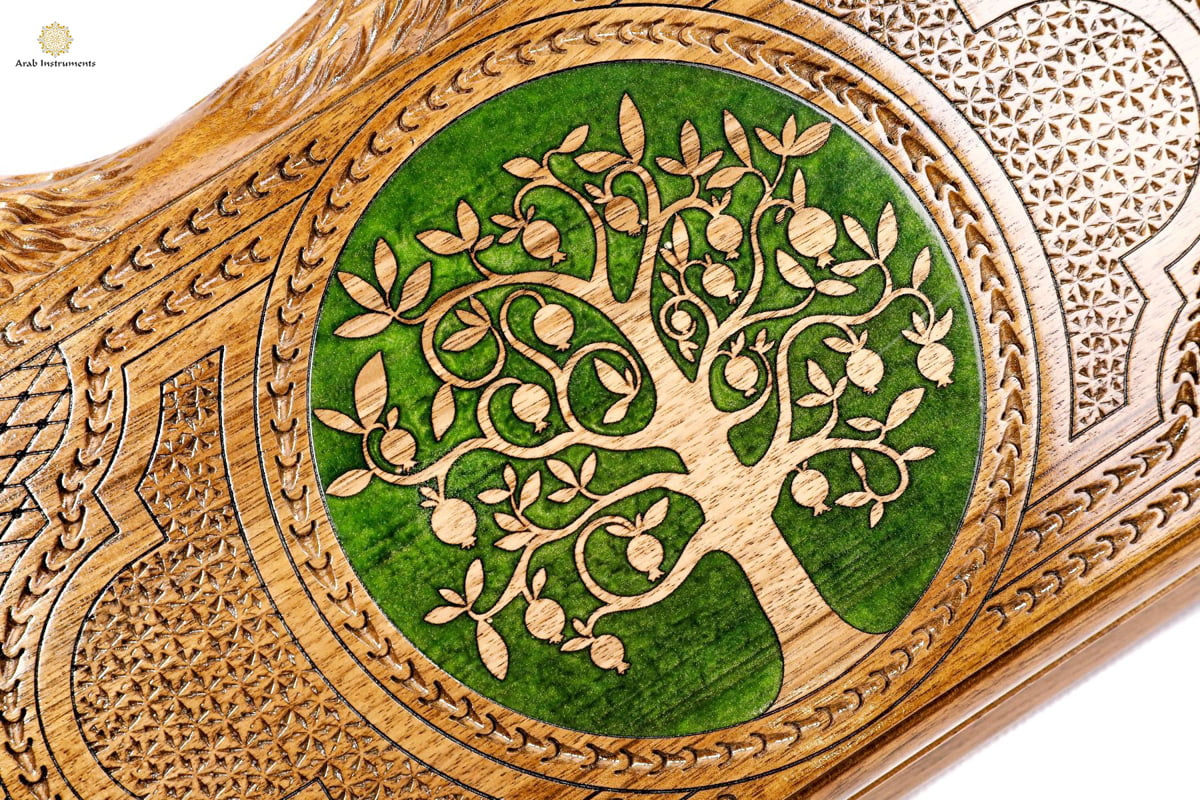 Hand Carved Premium Backgammon Green Tree and Mount Ararat #AI12172