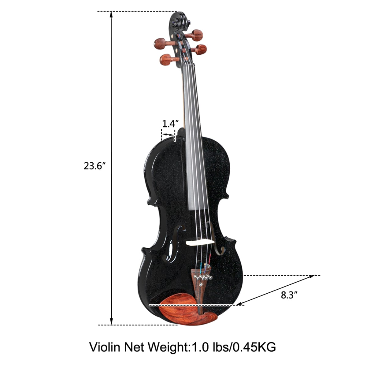 Acoustic Violin 4/4  Kit Matte Black Pattern AI103B
