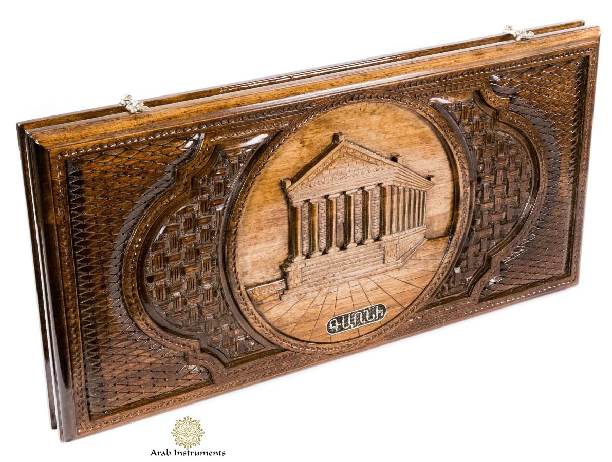 Hand Carved Premium Backgammon The Temple of Garni #AI12280