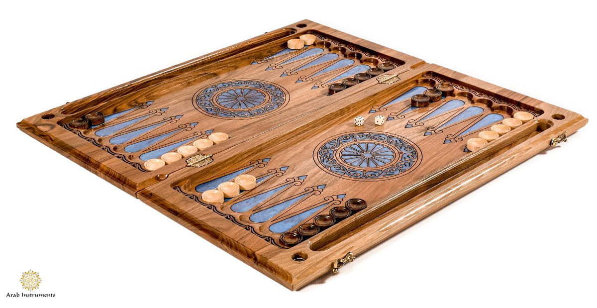 Hand Carved Luxury Backgammon Tree Epoxy #AI12623