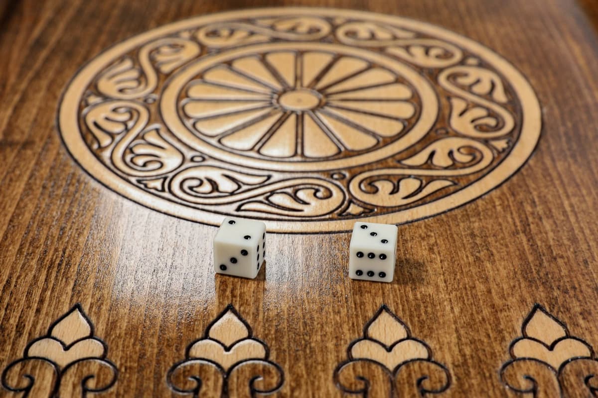 Hand Carved Premium Backgammon The Flower #AI11322