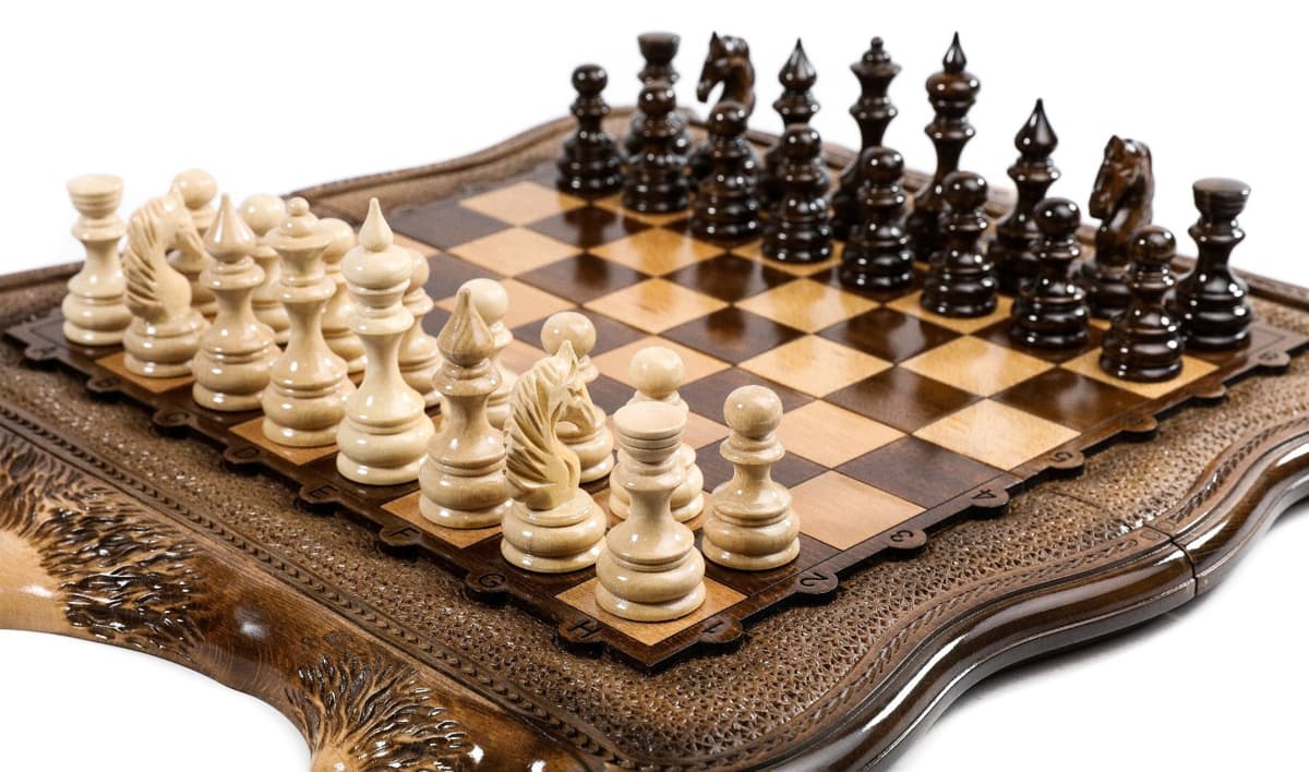 Hand Carved Premium Chess / Backgammon The Mount Of Ararat #AI31106