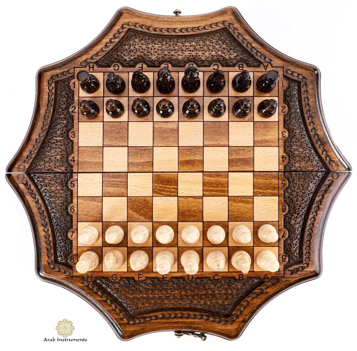 Hand Carved Star Shape Chess #AI21608
