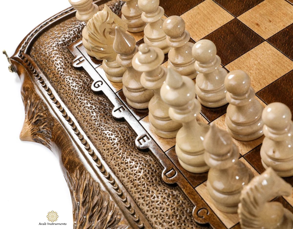 Hand Carved Premium Chess / Backgammon The Mount Of Ararat #AI31106