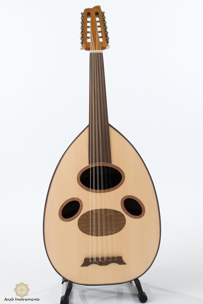 Arabic Walnut Oud Black Mat Style with a Guitar Pegs #D1134