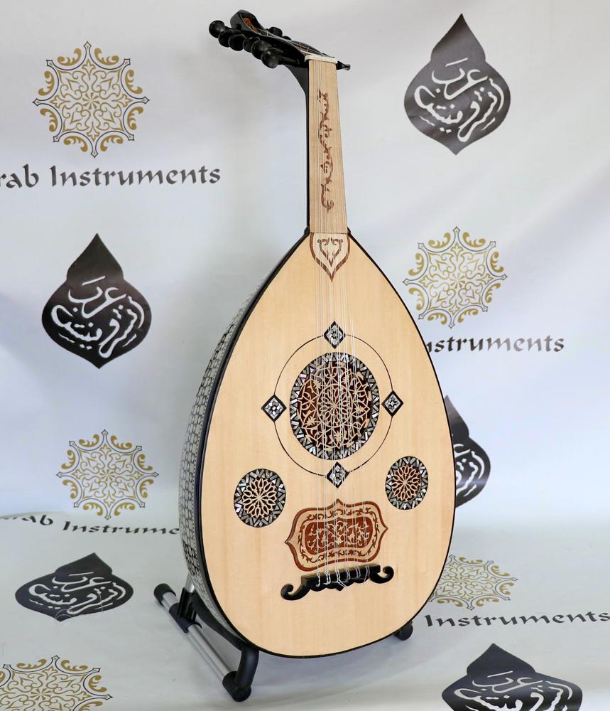 Decorated Egyptian Oud the White Flowers #132A