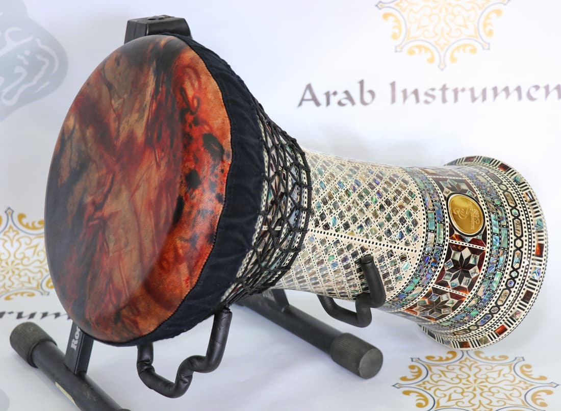 clay darbuka covers with blue pearls