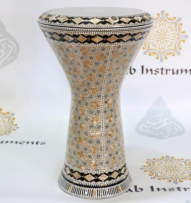 エジプト製 ダラブッカ GAWHARET EL FAN E Darbuka GSP22-N  BlackGlay系銀ラメ塗装（JALI分解整備渡し＆音質保証）（打面MITELLOヘッド無料チョイス付） - Darbuka shop JALI  （ジャリ　じゃり）ダラブッカ（ダルブッカ）専門店