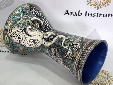 エジプシャン ダラブッカ Black and White Dragon Sombaty Plus Darbuka – Handcrafted